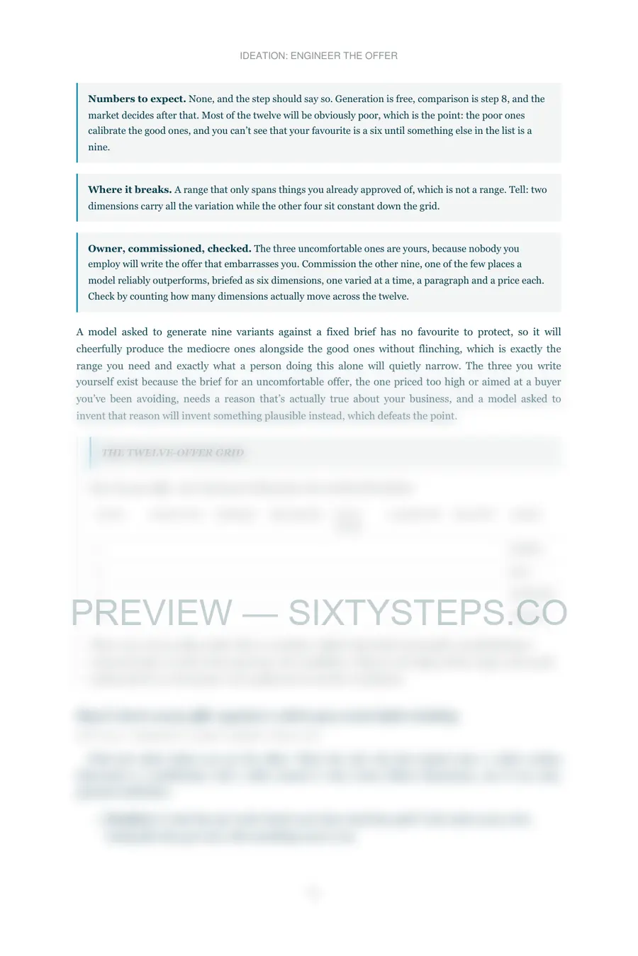 Preview page 1 from Ideation: engineer the offer