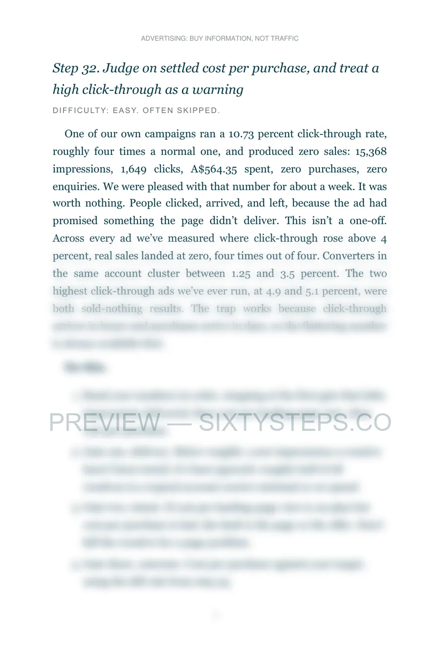 Preview page 2 from Advertising: buy information, not traffic
