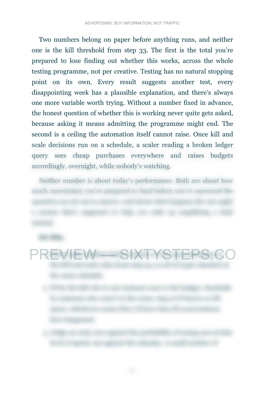 Preview page 4 from Advertising: buy information, not traffic