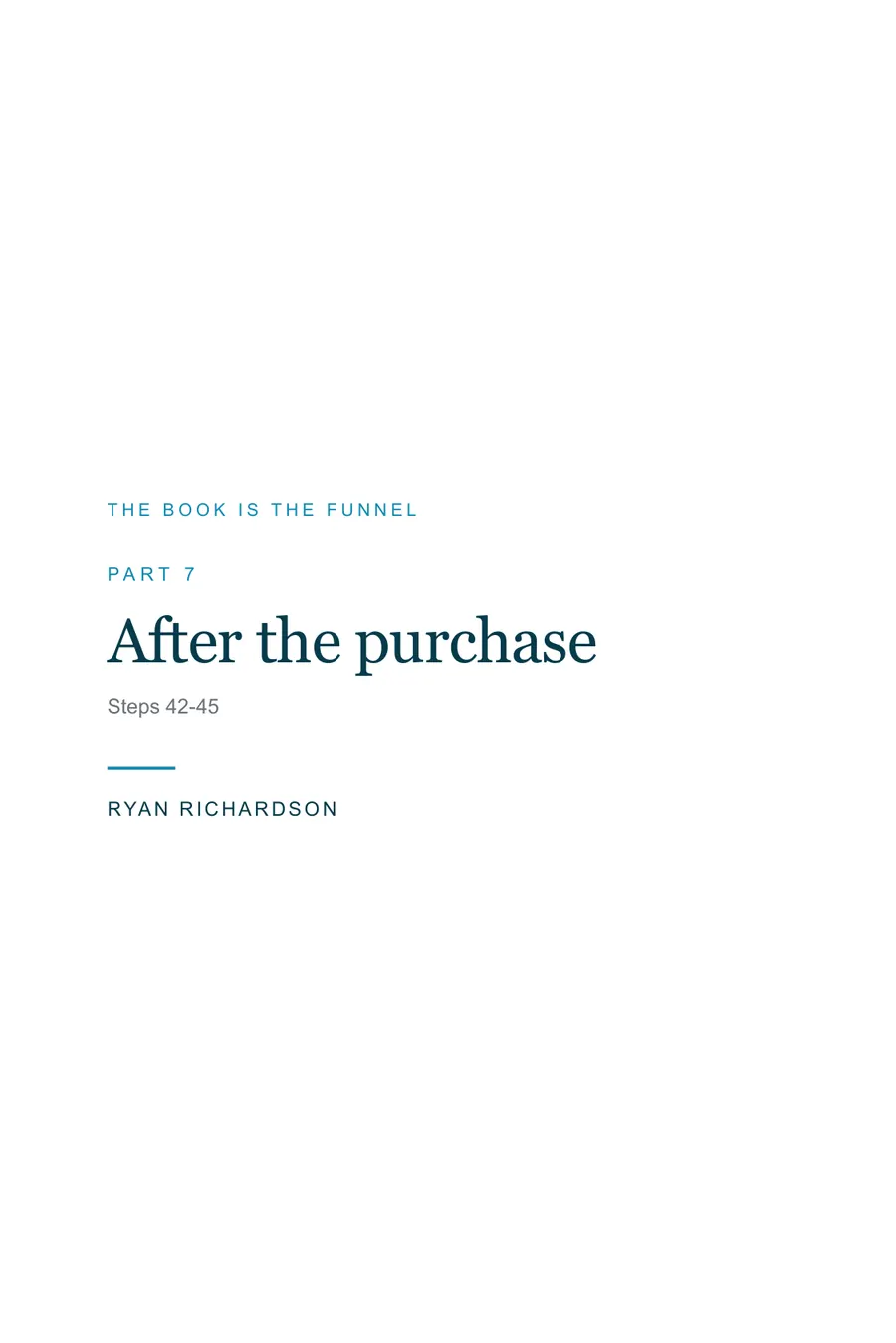 Cover of Part After the purchase