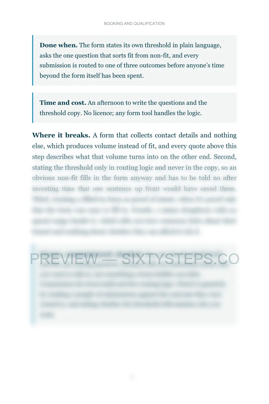 Preview page 2 from Booking and qualification