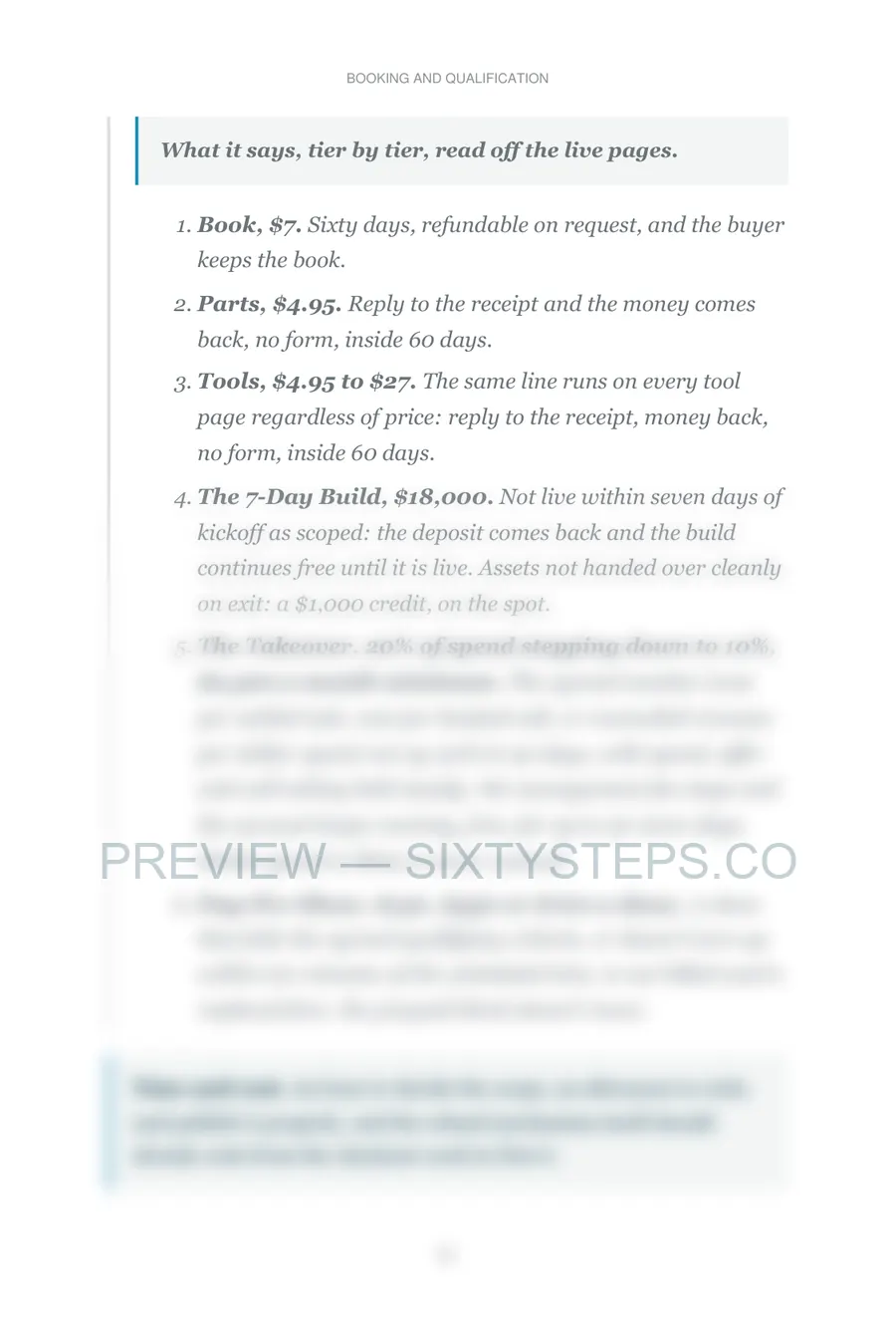 Preview page 4 from Booking and qualification